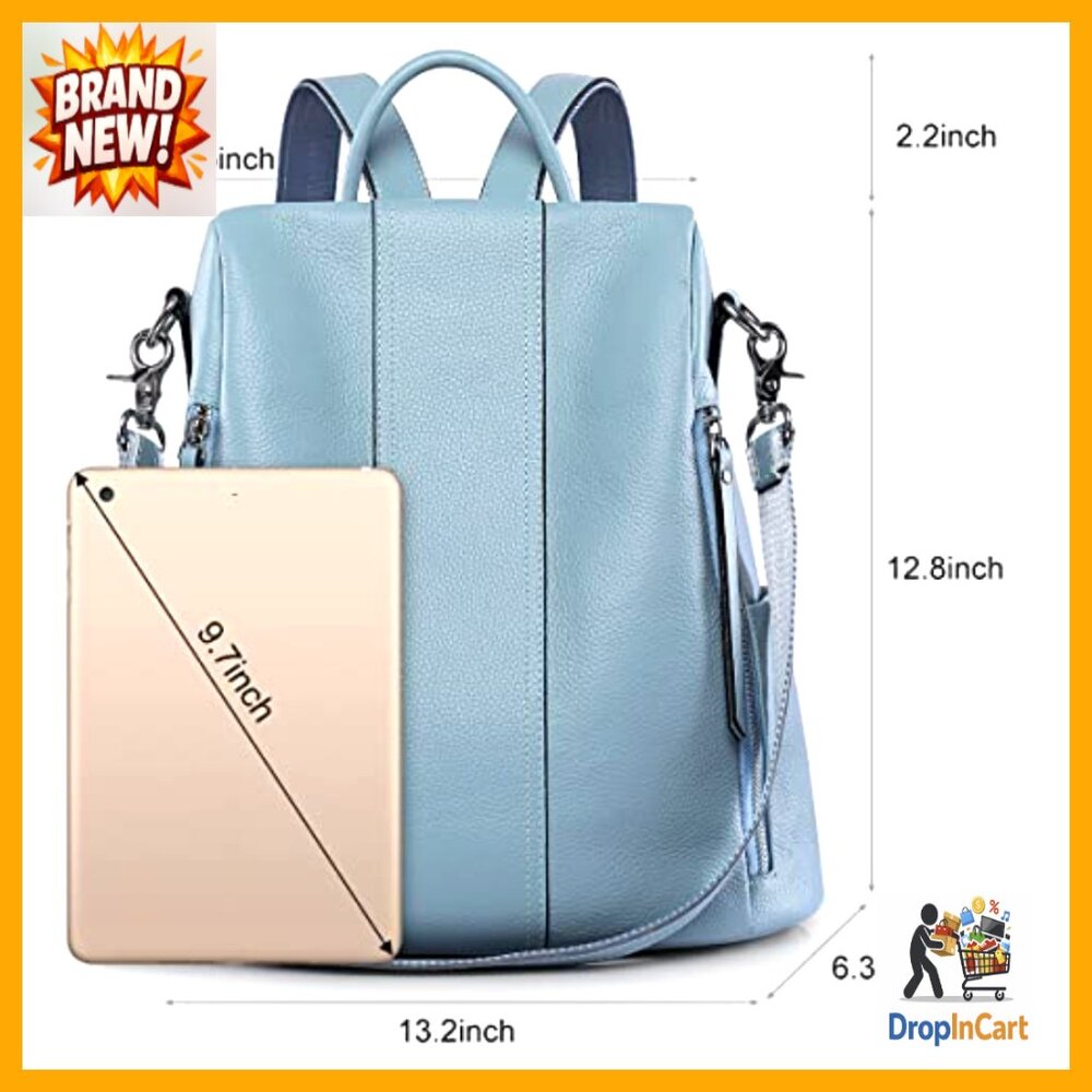 Leather Backpack Purse Antitheft Convertible Ruck… - image 4